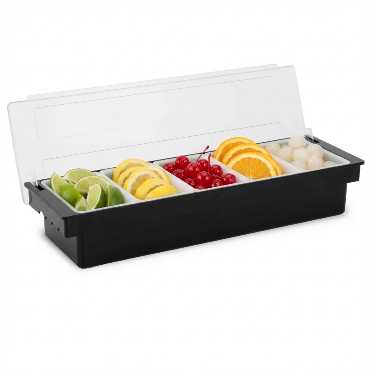 HCB® - Professionele Horeca Ingredientenhouder - Garneerunit met 5 bakken - Cocktail Ingrediëntenbak - Ingrediëntencontainer - 1 kg - 5863