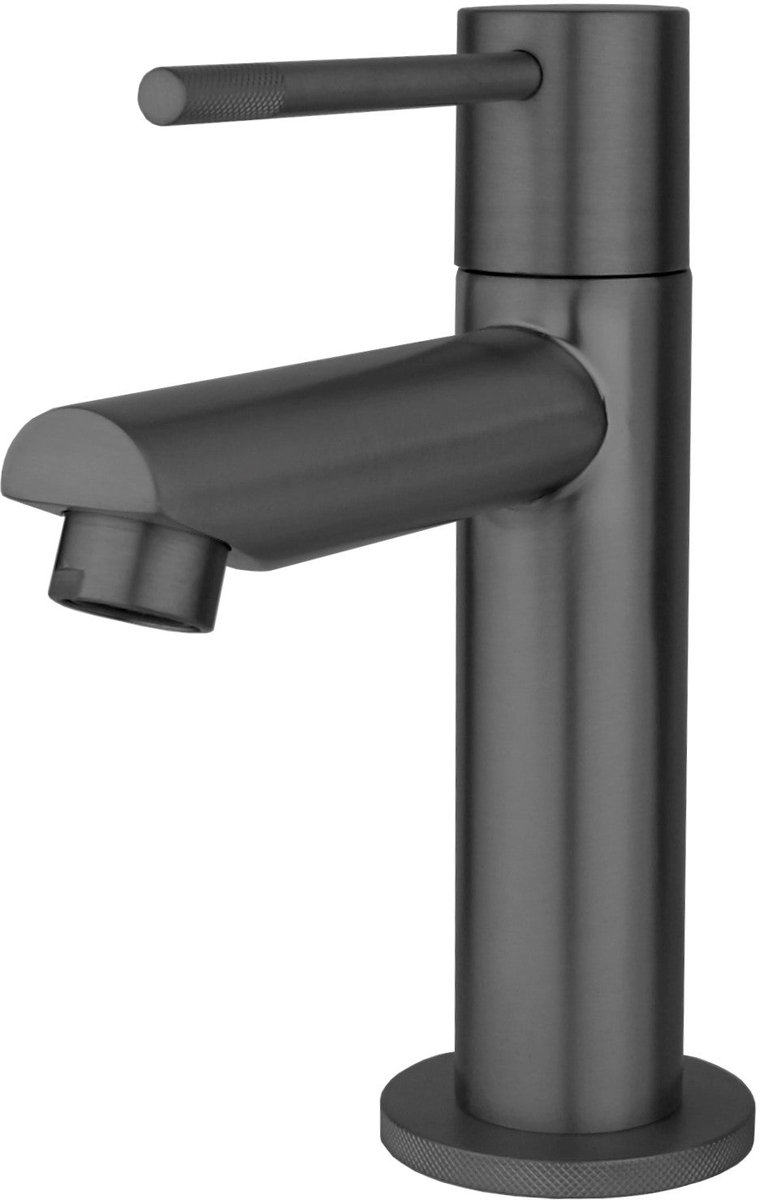 Toiletkraan recht Sanitado Industry Ribbel in gunmetal
