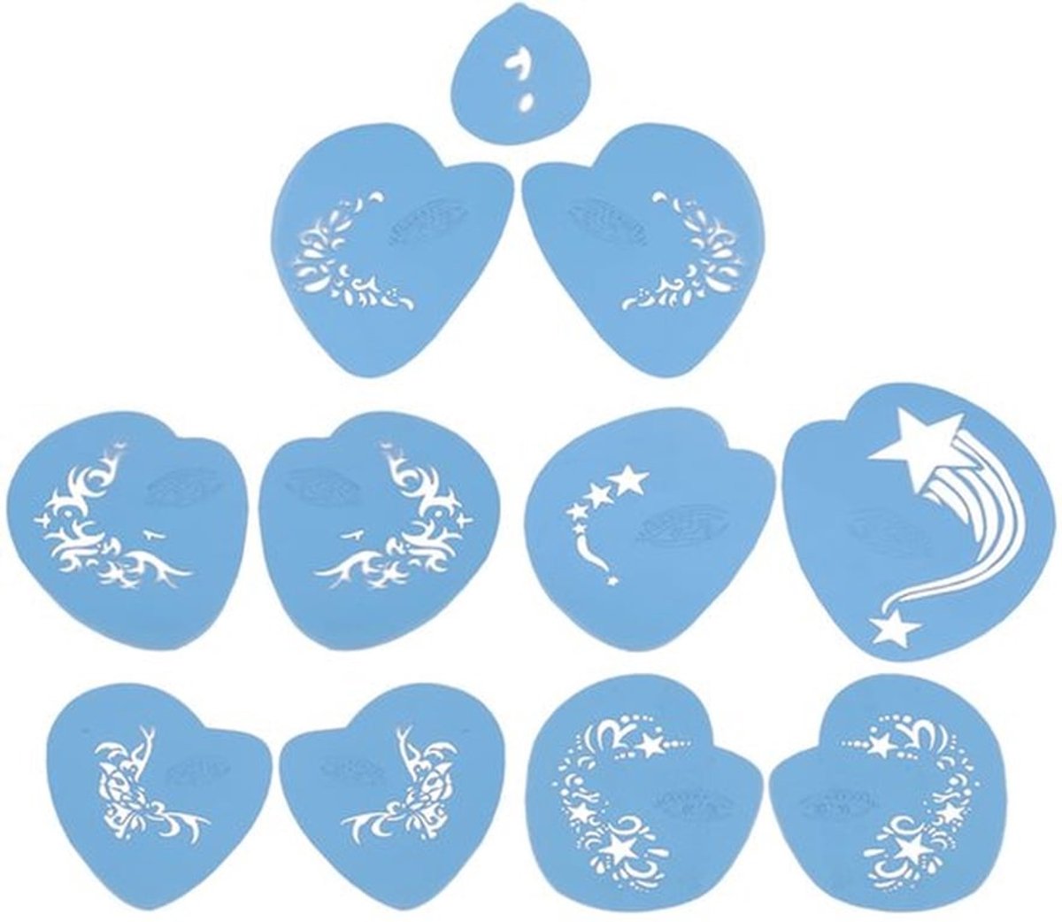5 Stks Schmink Stencils Kit - Herbruikbare Schilderen Sjablonen - Perfect voor Halloween - Gezichtsmake-up - Tattoo Design Tools - Geschi