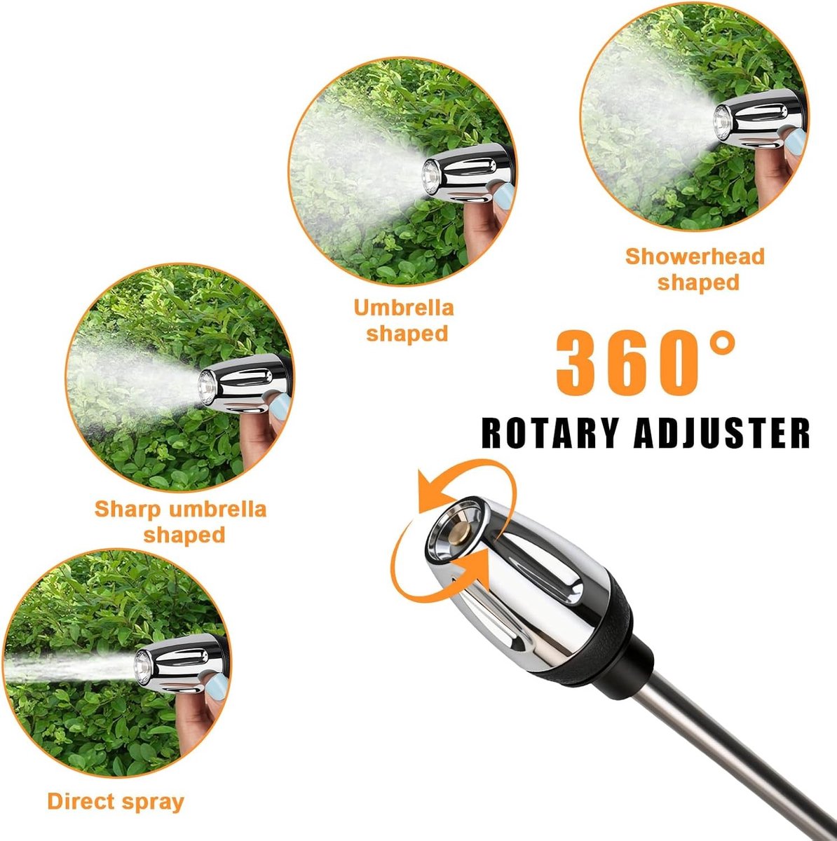 Hoge Druk Spuitpistool Set voor Tuinslang, Verstelbare Metalen Spuitkop met Schuimdispenser voor Auto en Tuin, Ideaal voor Schoonmaken en Besproeien