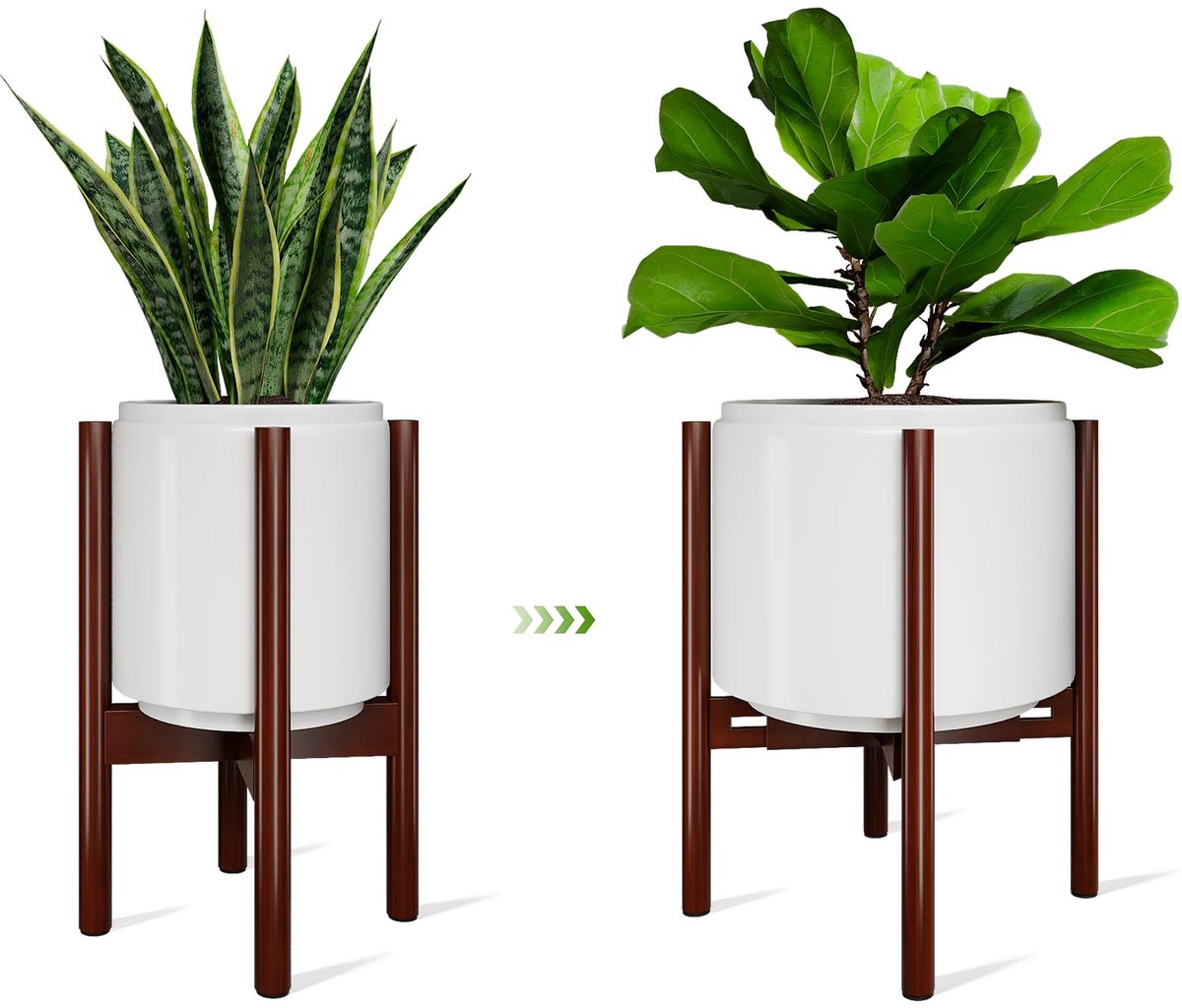 Famanu – Roodbruine plantenstandaard, verstelbare en stabiele bloemenhocker voor diverse potten, hoogte 32 cm, ideaal voor binnengebruik, een praktische en stijlvolle toevoeging aan uw interieur