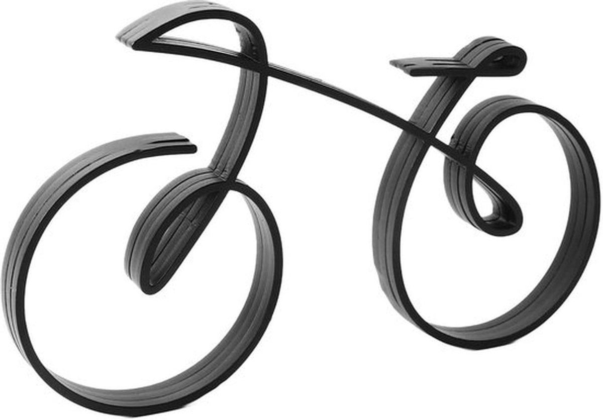 Fiets Sculptuur Minimalistisch Design - IJzeren Draad - Wanddecoratie - Fietskunst - Decoratief Ornament - Hoogwaardig Materiaal - Fietsdecoratie