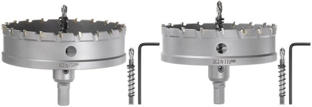 2-delige metaal gatenzaag TCT scherp 115mm diameter voor roestvrij staal, metaal, aluminium, koper, messing en kunststof