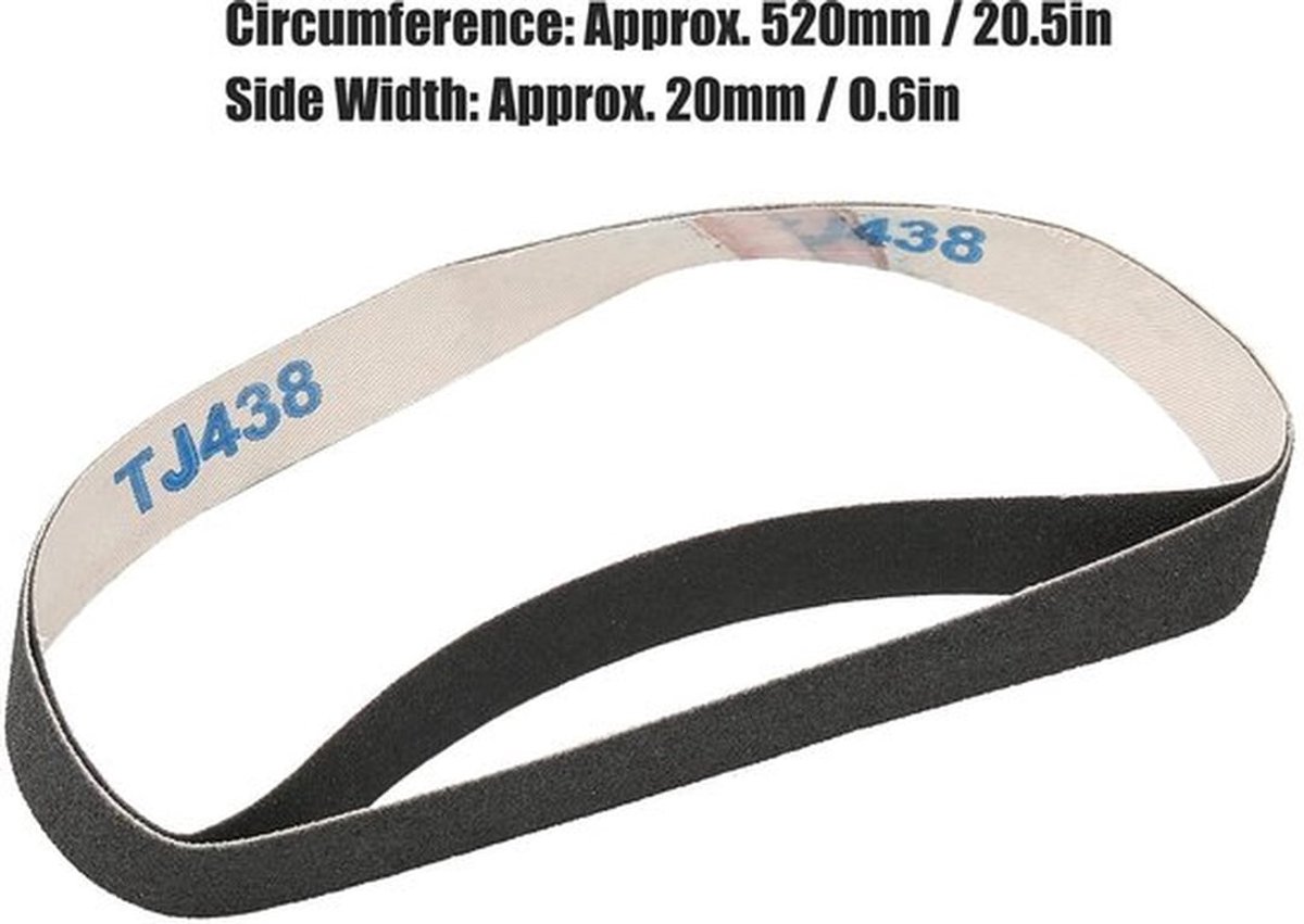 Schuurband 520 x 20 mm - Schuurpapier set 20 stuks - Slijpen - Polijsten - Burring Tool - Slijtvast en gelijkmatig zand