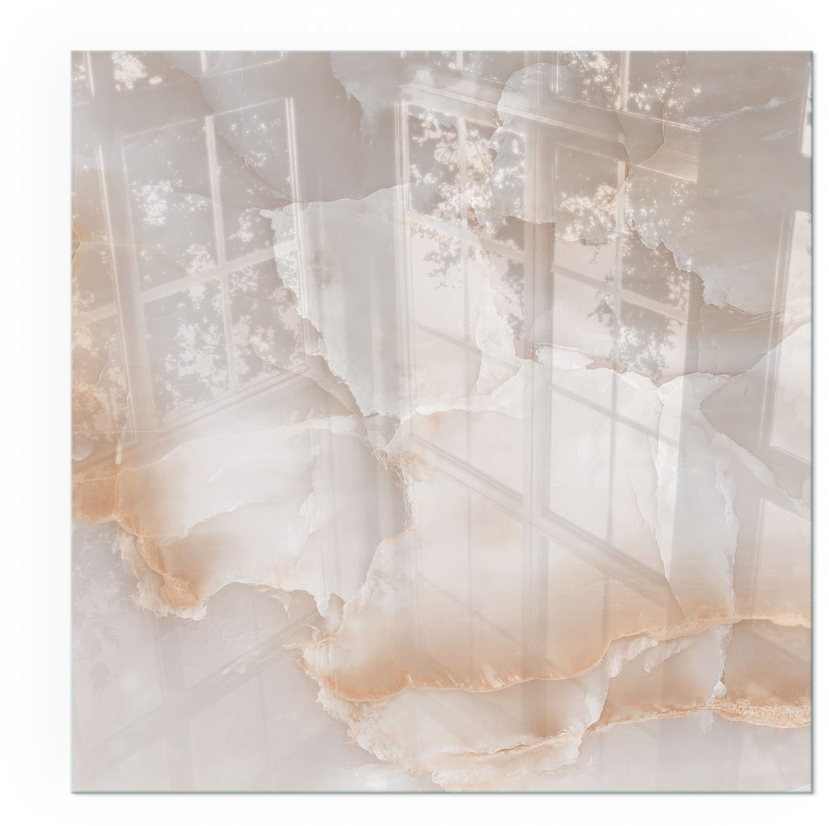 ArtPrintCavePlaat onder houtkachel - 60x60cm - Vloerplaat voor kachel - Kachel vloerplaat Beige - Vloerplaat openhaard