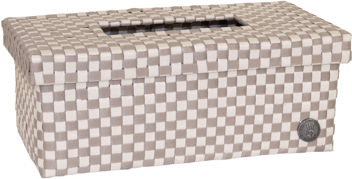 Tissuehouder - Tissuebox - Tissuedoos - Zakdoekdoos - Met deksel - Handed By - lichtbruin & beige/ecru - caffè latte with champagne pattern