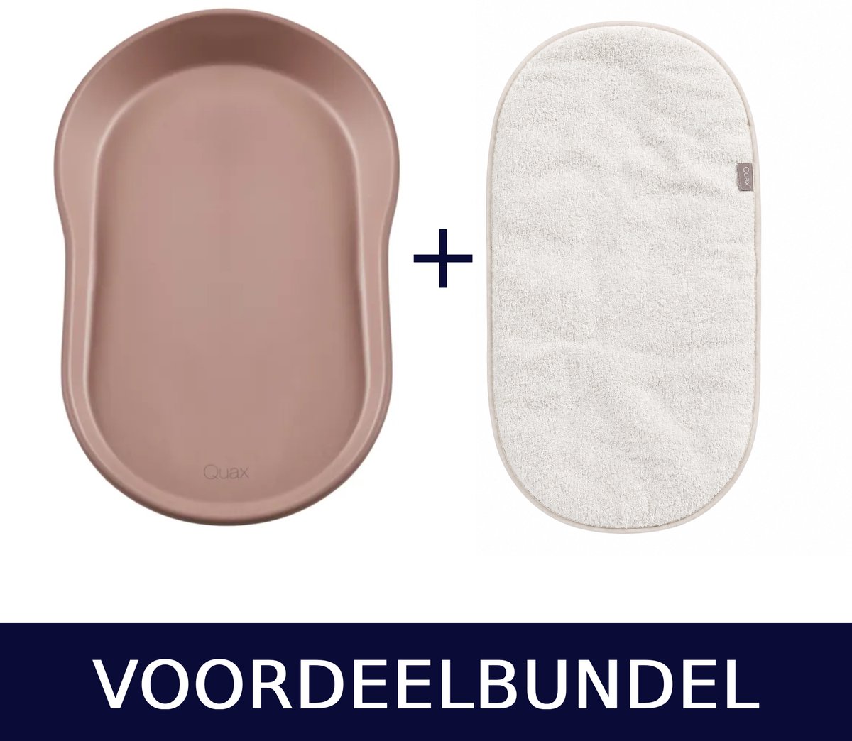 Quax Mamee Aankleedkussen Coral + Badstof Inlegkussen Clay – 2-delige Set