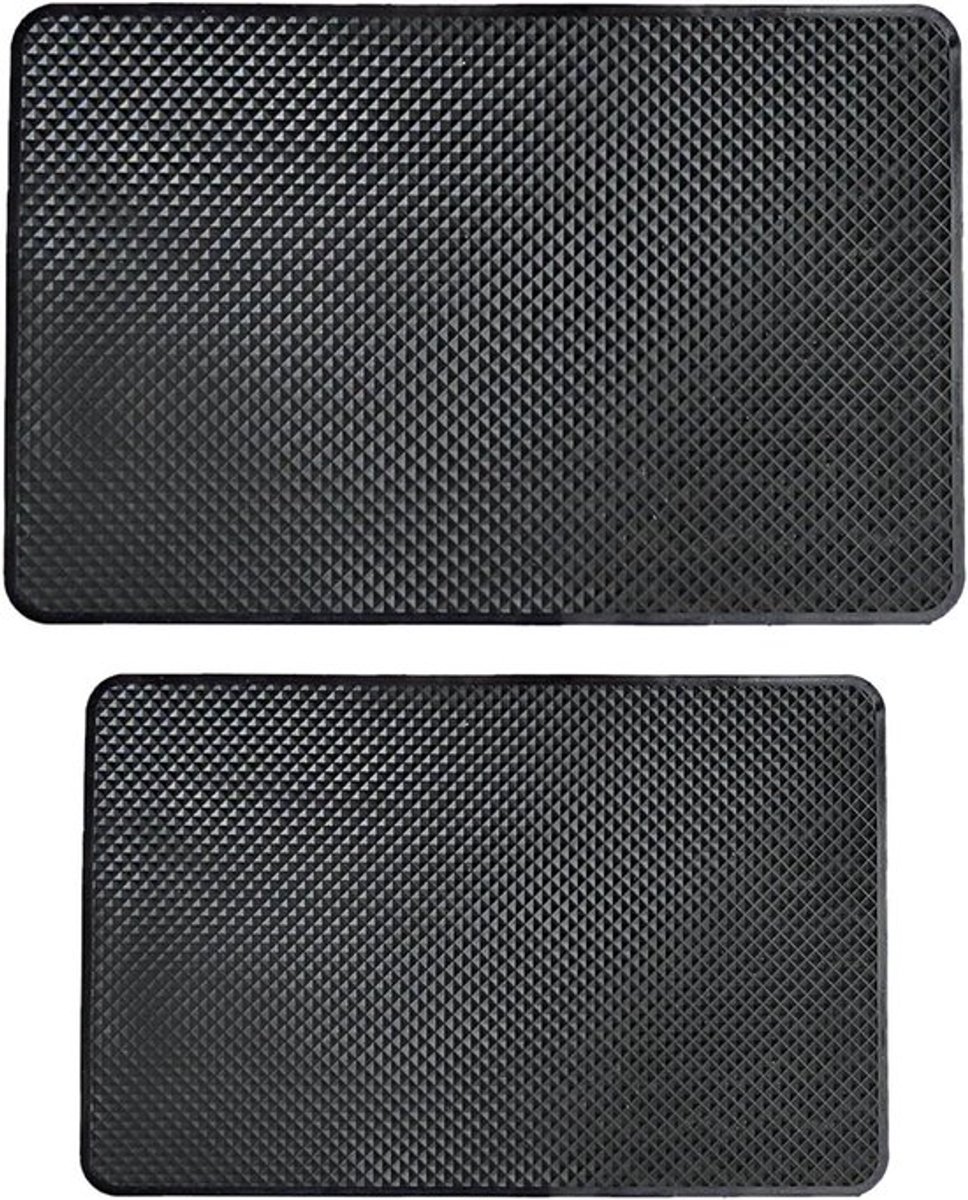 Antislip dashboardmat voor auto | Set van 2 | Voor mobiele telefoon, zonnebril, sleutels | Hittebestendig PU-materiaal