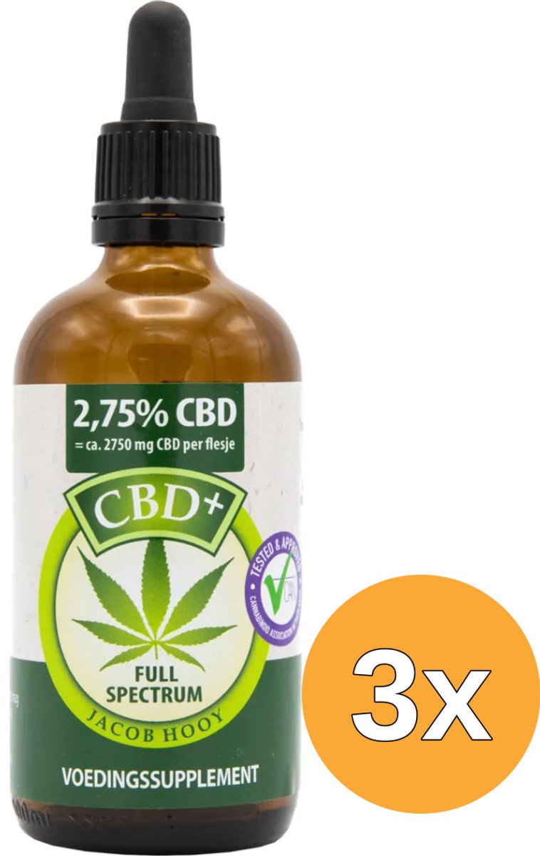 3x Jacob Hooy CBD Plus Olie (100 ml)