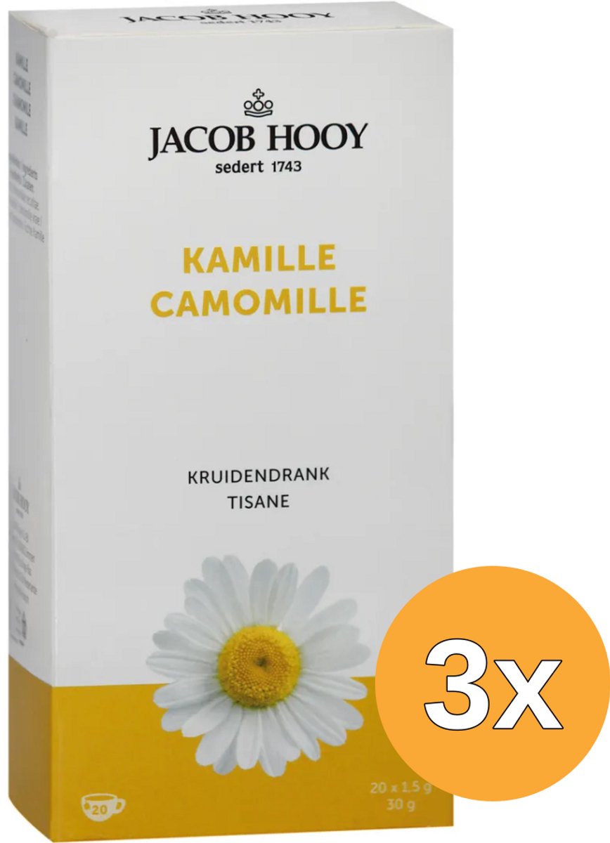 3x Jacob Hooy Kamillethee (20 stuks)