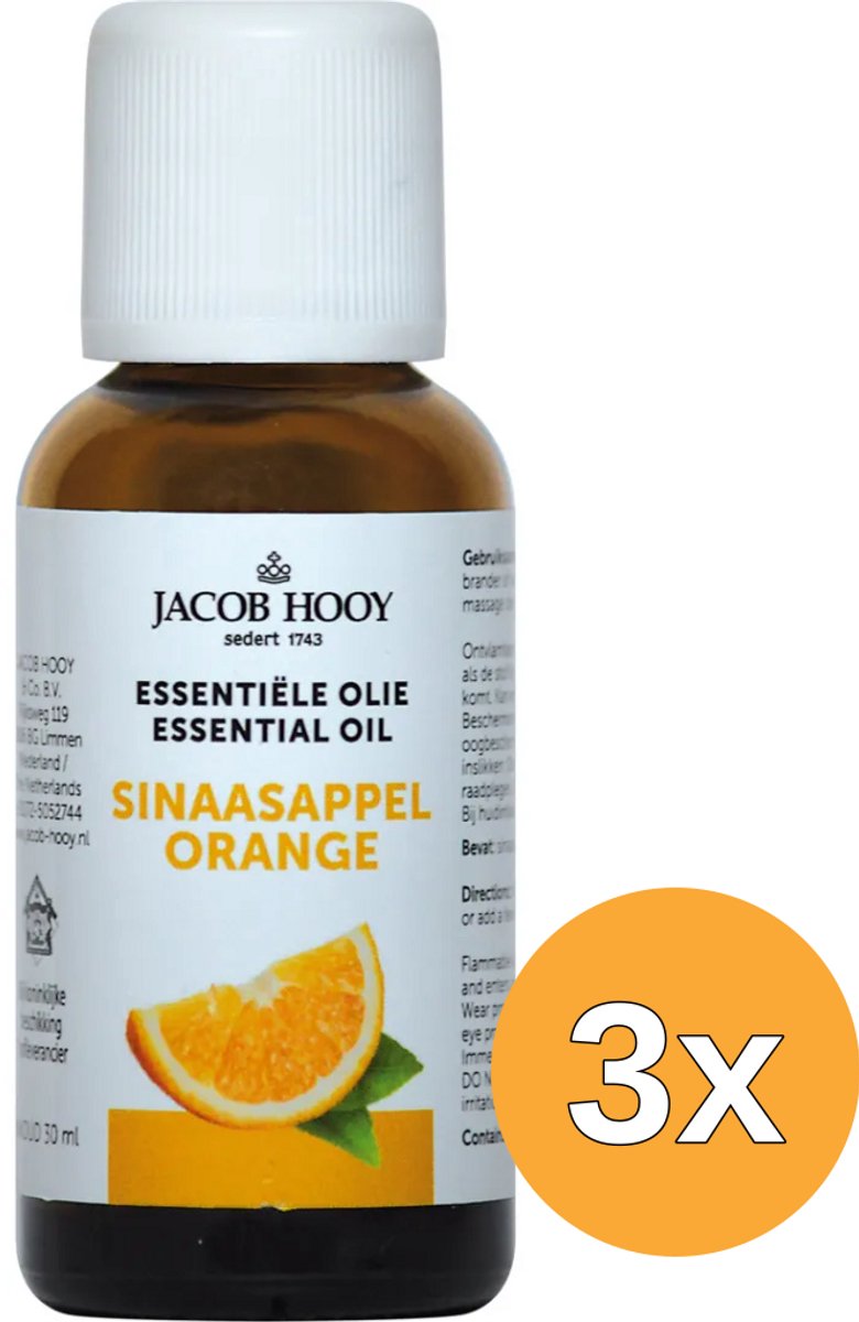 3x Jacob Hooy Sinaasappel olie (30 ml)