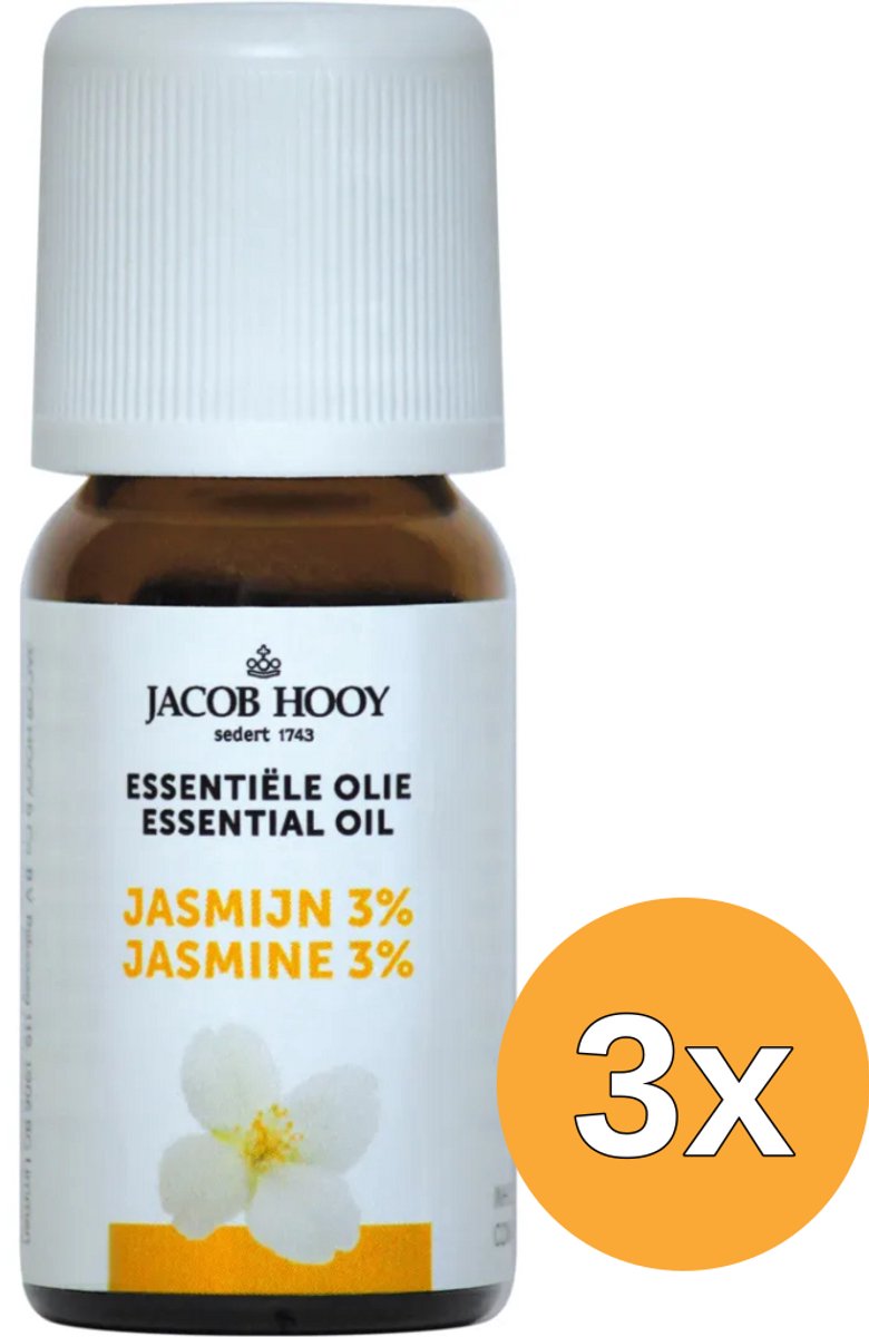 3x Jacob Hooy Jasmijn olie (10 ml)