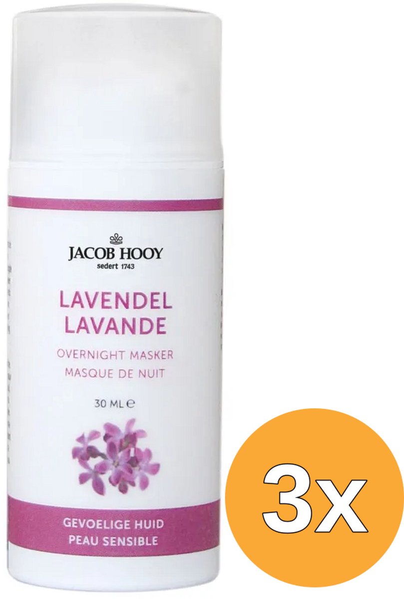 3x Jacob Hooy Lavendel Overnight Masker (30 ml)