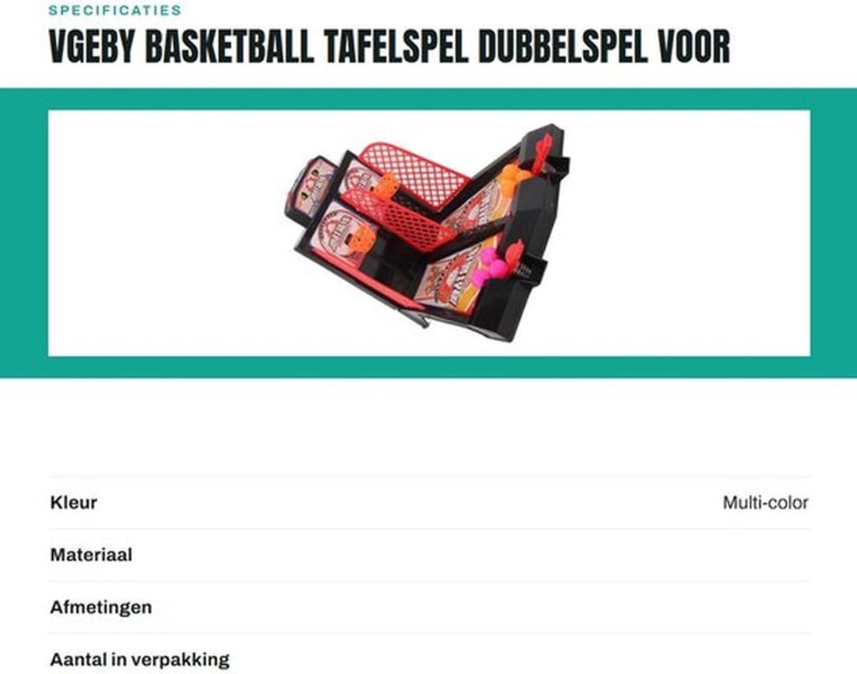 Basketbal Speelgoed Dubbel Persoon - Tafelspel - Kinderen/Volwassenen - Hoogwaardige Materialen - Stressverlichting - Leuk Spel - Tafelbasketbal