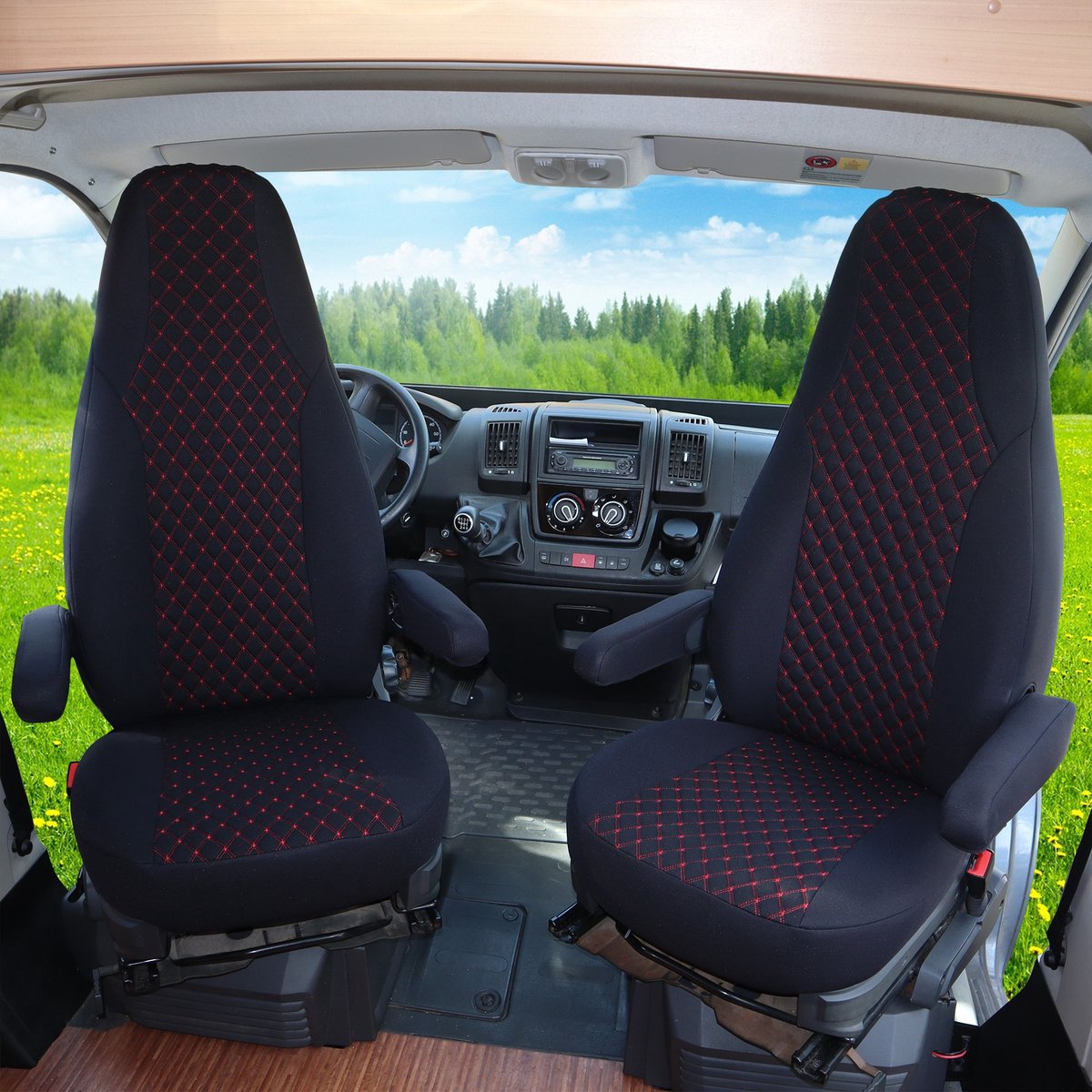 Camper Stoelhoezen voor Fiat Ducato Citroen Jumper Peugeot Boxer 2-Delige Set WMS702