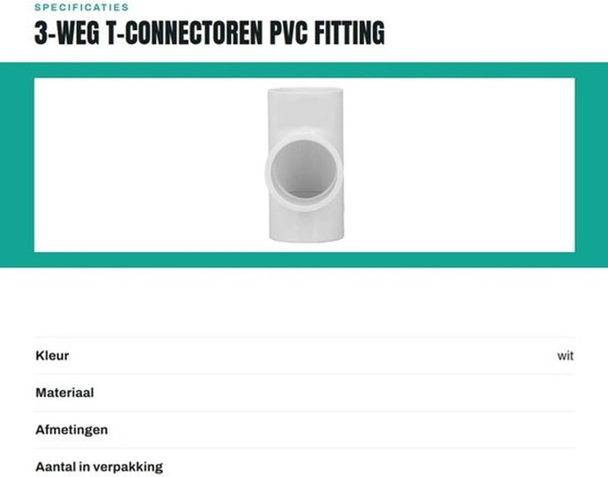 T-connector 12 stuks - 3-weg connector - PVC fitting - waterdistributie - corrosiebestendig - lichtgewicht - Pijpconnector