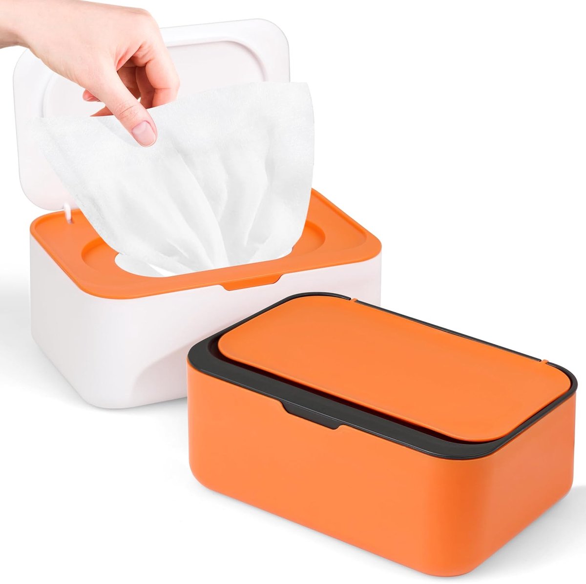 2stuks - Vochtige doekjes dispenser - Wipe Box Doekjesverdeler - Stofdichte Tissue Box Houder - Vochtig Toiletpapier Houder - Reinigingsdoekjes Houder - Siliconen Afdichting - Baby Dispenser - Voor Babydoekjes, Reinigingsdoekjes en Make-up Doekjes