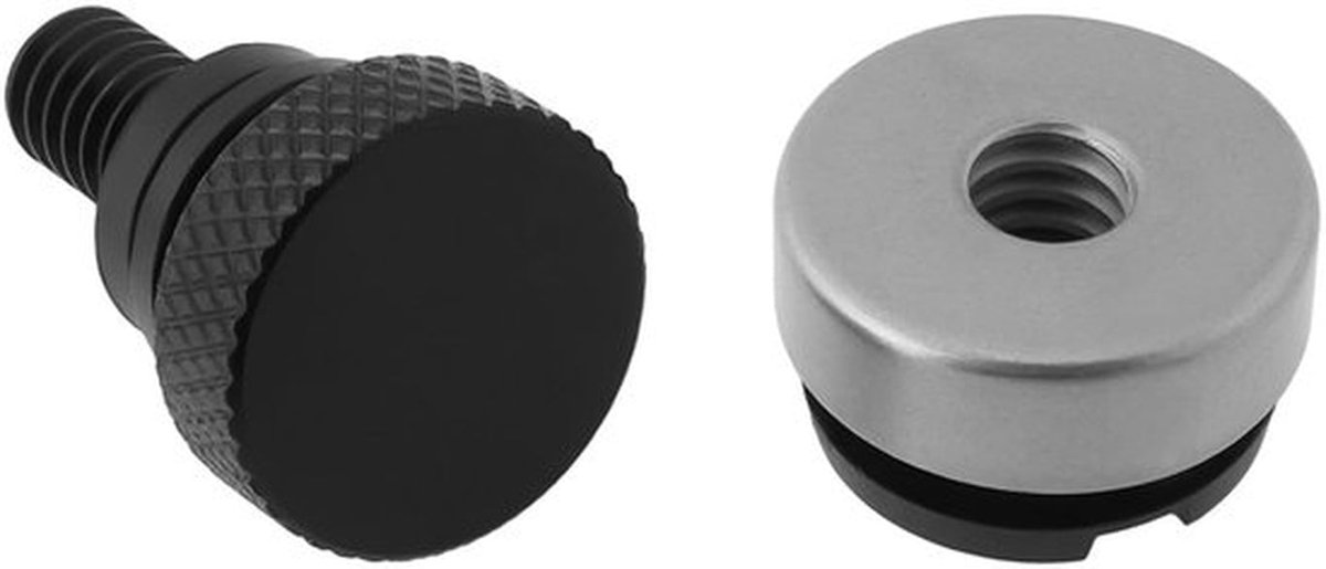 Motorfiets Seat Bolt Zwart - Achterbank Bout - Zitmoer - Aluminiumlegering - Eenvoudige Installatie - Compatibel met H-arley 1996-2019 - Schroefset