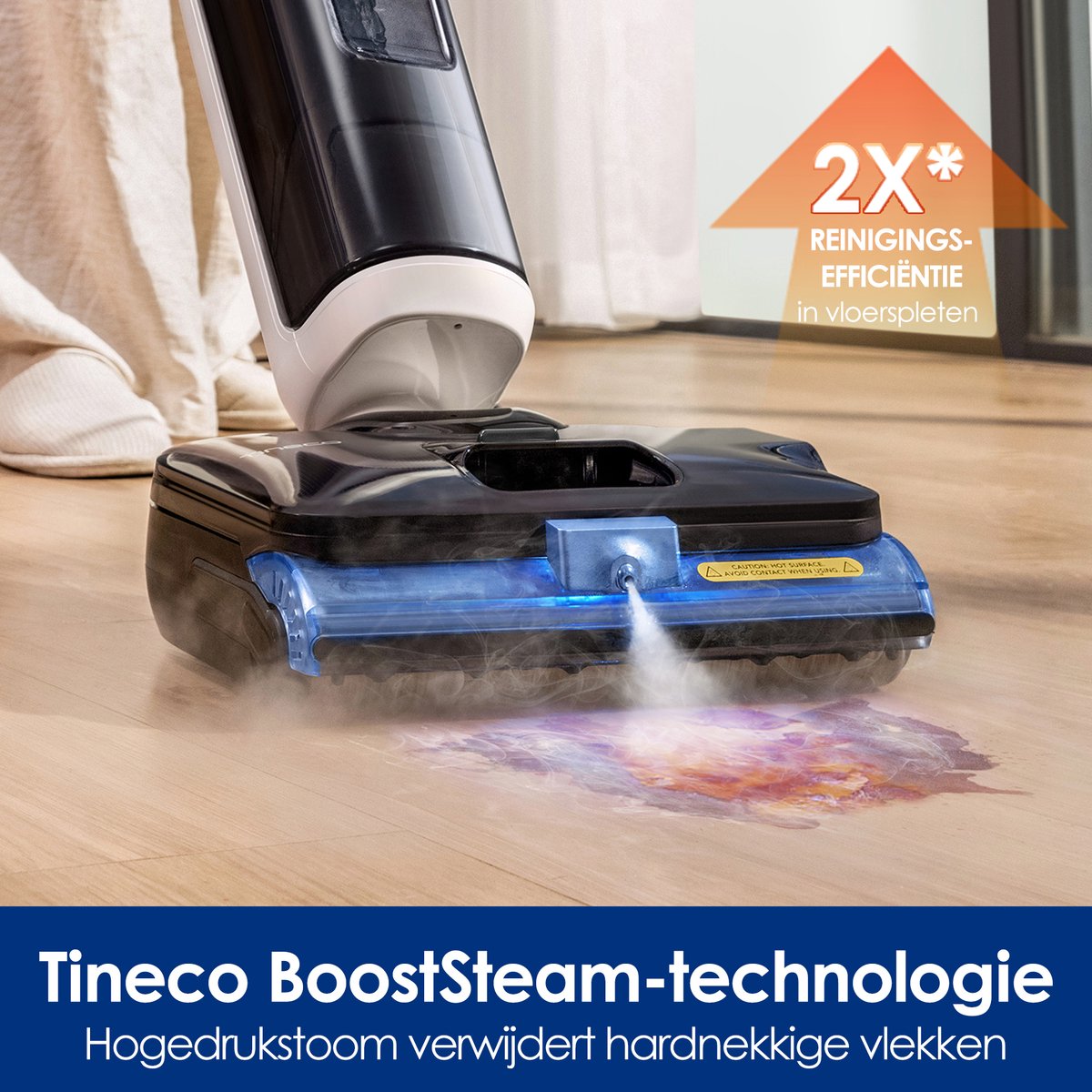 Tineco FLOOR ONE S6 Stretch Steam Plus - Nat en droog stofzuiger en dweil - 160°C BoostStoom technologie - Anti-Tangle Design - FlashDry zelfschoonmaak routine - Bedrade Steam Cleaner voor opgedroogde vlekken – foto 2