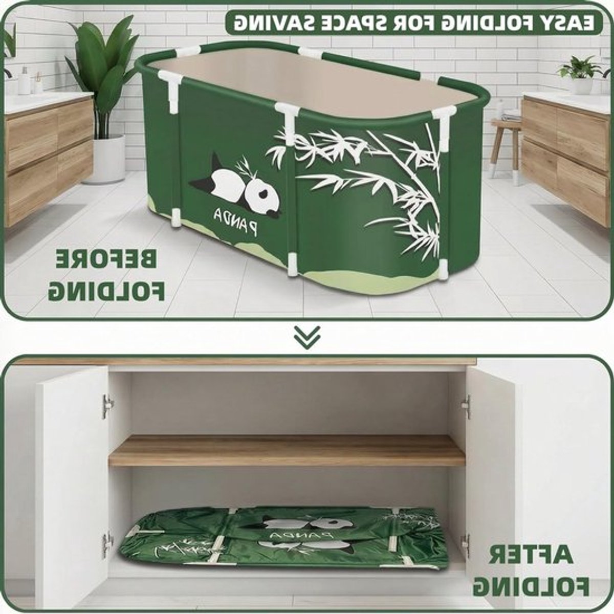 Vouwbare Vrijstaande Badkuip voor Volwassenen - Ruime Inloopbadkuip voor Binnen en Buiten, Ideaal voor Hot Spa en Ontspanning 115 x 50 cm