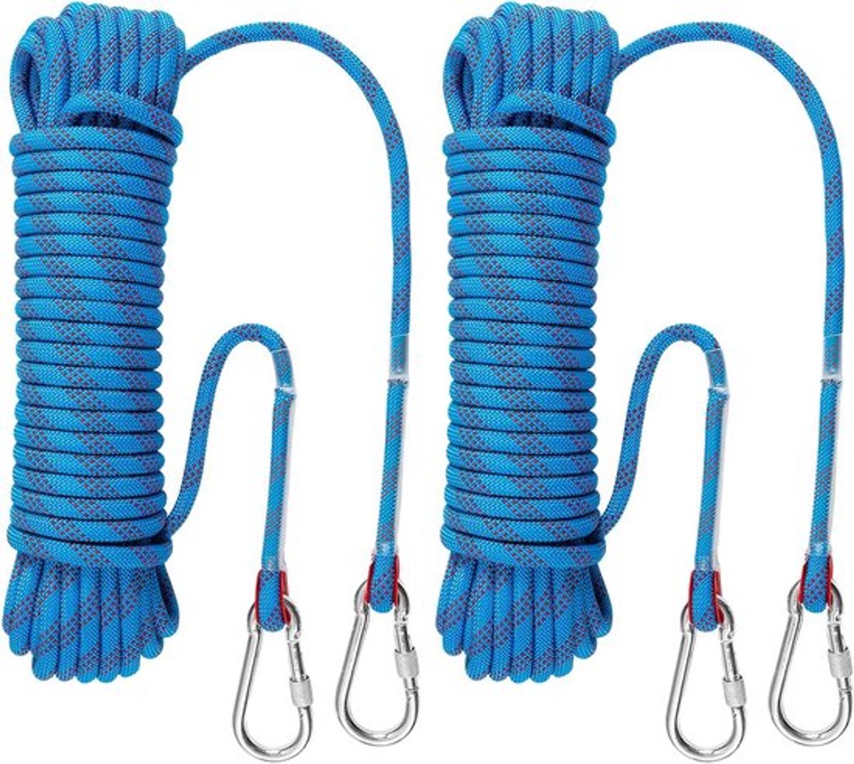 Duurzame 20M Kledinglijn Touw met Haken, 10mm Stalen Kern, Ideaal voor Buiten, Tuin en Camping Gebruik