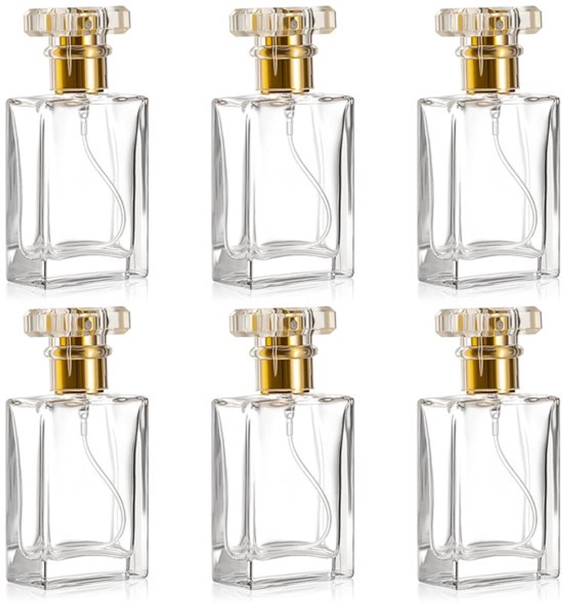 Parfumflacons 30 ml - Leeg - Set van 6 - Voor Parfum/Toner - Geschikt voor Vrouwen/Mannen - Gemaakt van Glas - Parfumfles
