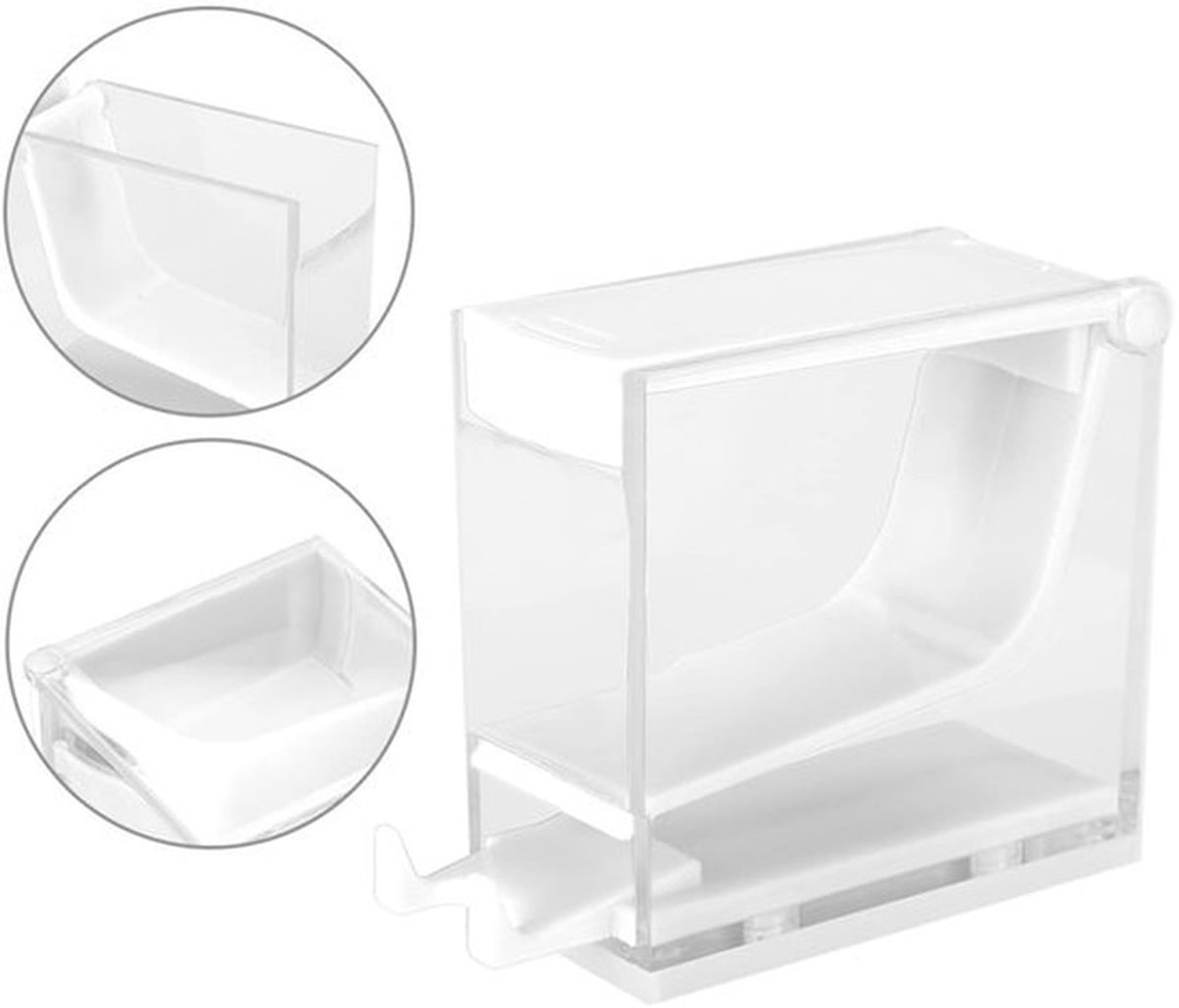 Watterolhouder Hygiënisch - Watterrol Dispenser - Katoenen Rolhouder - Acryl Organizer - Uittrekbare Plank - Hoogwaardig Materiaal - Wattenhouder