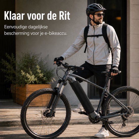 E-bike Accu Beschermhoes Neopreen - Waterafstotende Accuhoes voor Elektrische Fiets - Universele Bescherming tegen Regen en Krassen - Geschikt voor Frameomtrek 28-36 cm - Groen — afbeelding 2
