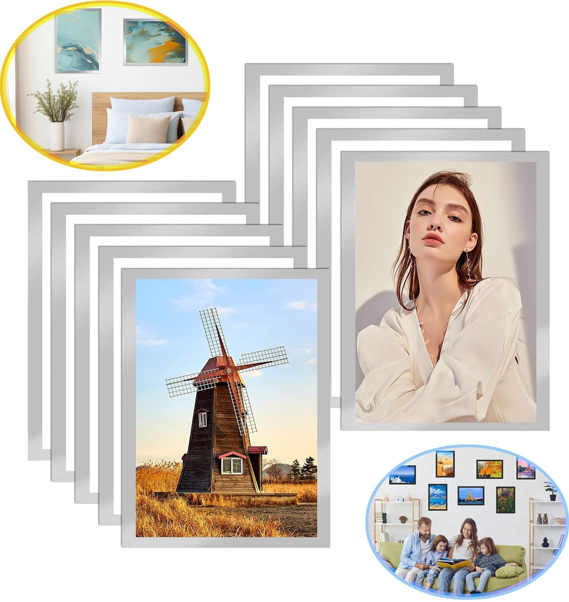 10 Stuks Magnetische Fotolijstjes In A4-Formaat - Magnetische Displayframes - Zelfklevende Magnetische Fotolijstjes - Waterdicht