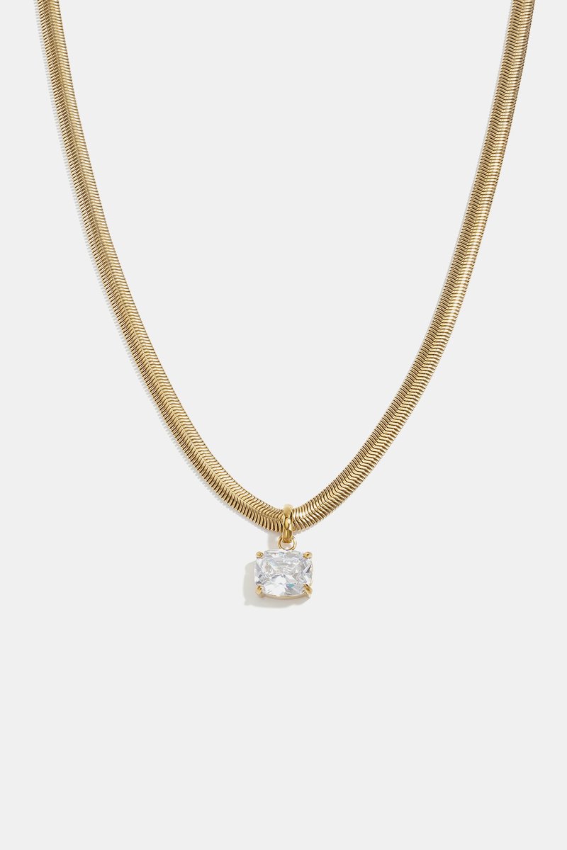 Schitterende Cirkelschakelketting met Zirkonia Accent – RVS - Goud