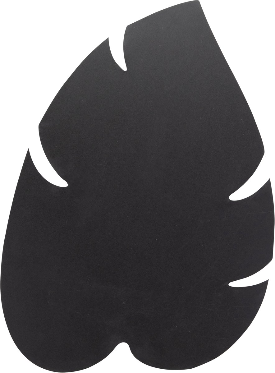 Securit® Silhouette-wandkrijtbord in de vorm van een blad, in het zwart