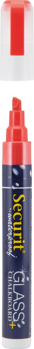 Securit® waterbestendige krijtstift met afgeschuinde punt in rood