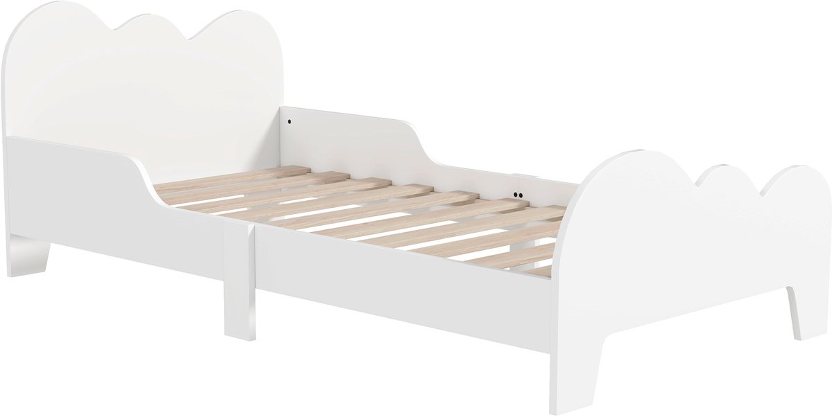 AIYAPLAY Kinderbed - MDF - 143,5 x 74,5 x 56 cm - Wit