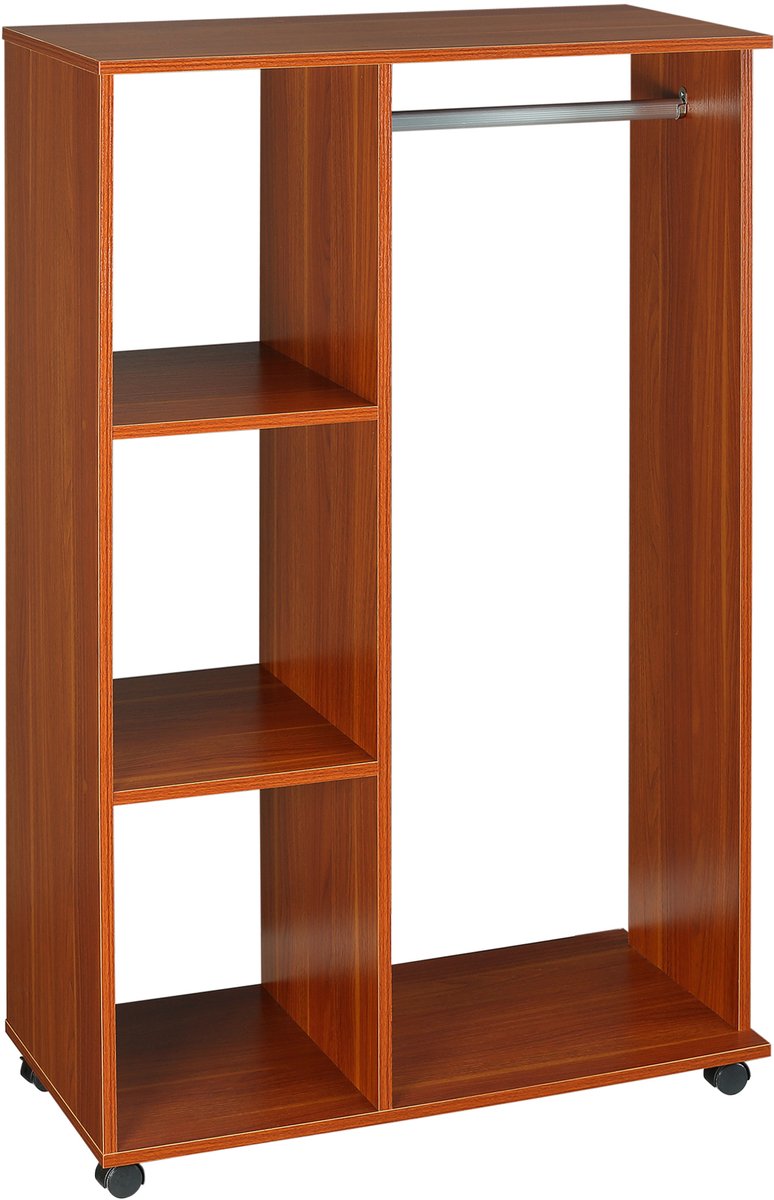 HOMCOM Kledingrek op wielen - Spaanplaat - 60x40x128cm - Zwart