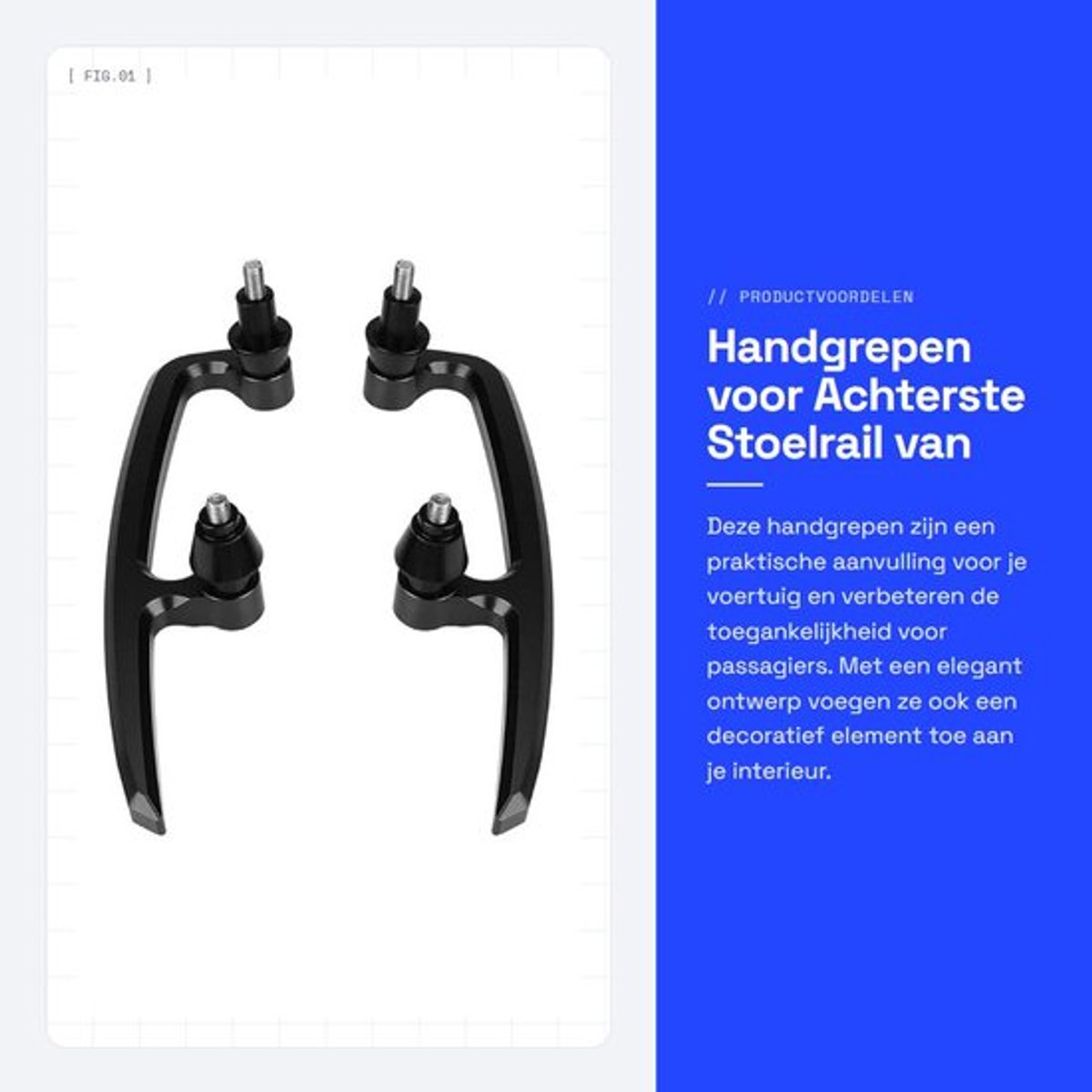 Handvat Elegant Ontwerp - Handgreep Achterstoelrail - Aerodynamische Prestaties - Eenvoudige Installatie - Duurzaam Materiaal - Veilig en Stevig - Motorhandgrepen