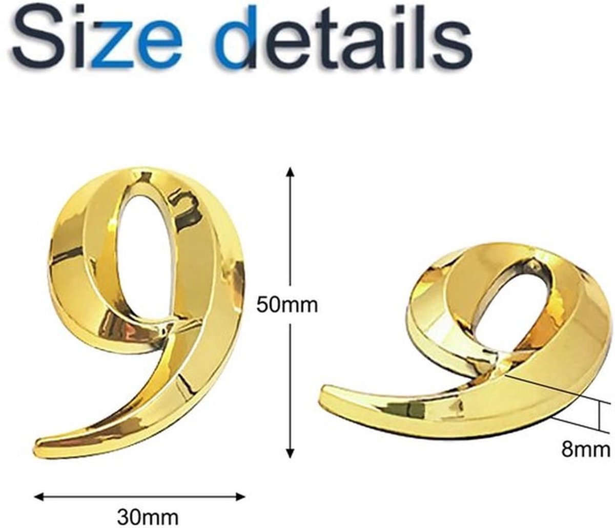 Deurhuisnummers 3D - 20 Stuks - Zelfklevend - Goud - Duurzaam - Vochtbestendig - Luxe Ontwerp - Huisnummers
