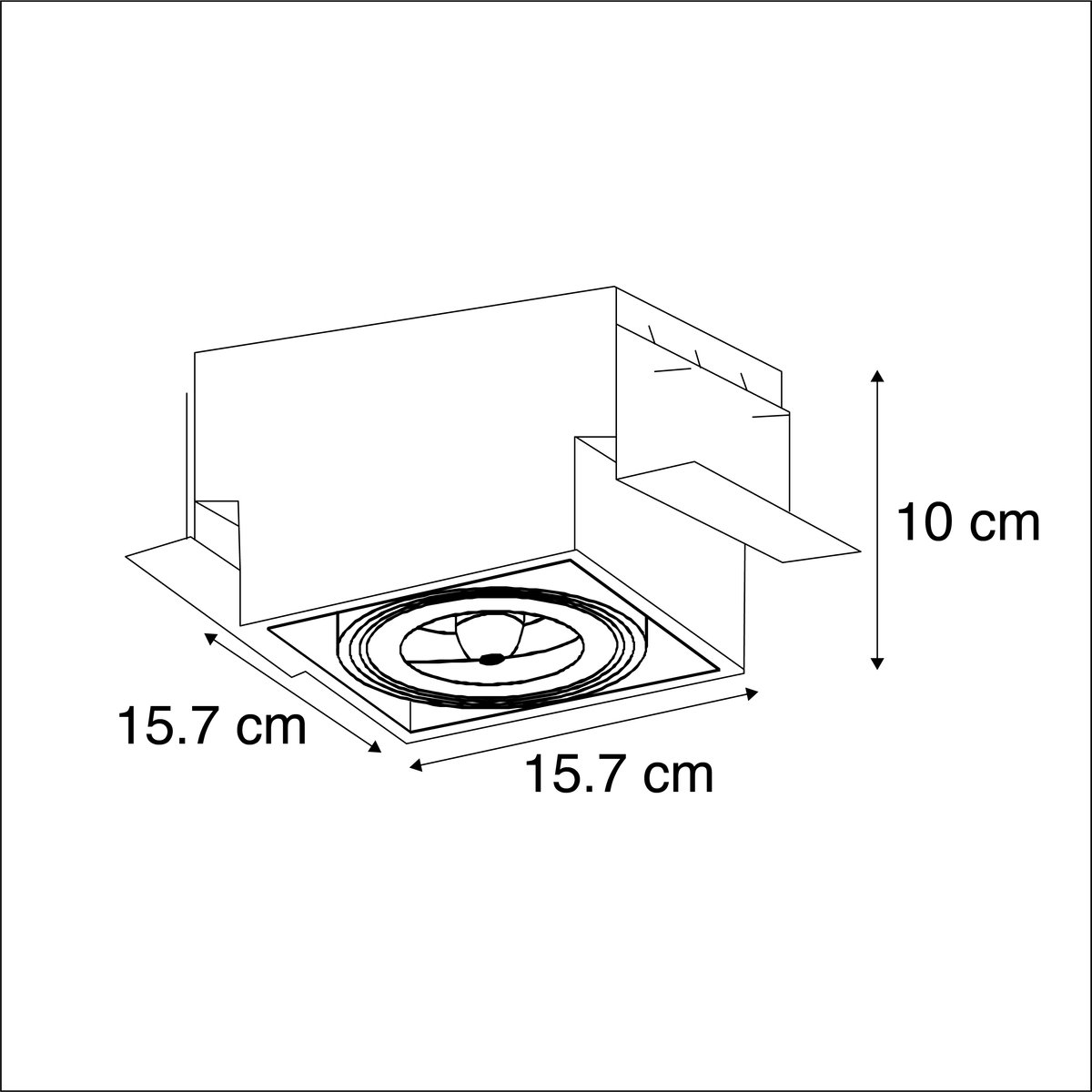Qazqa inbouwspot, inbouwlamp - 95762 - , max. 50W, geschikt voor led, 12V, transformator benodigd, 15.6cm, ideaal als hal, keuken, slaapkamer en