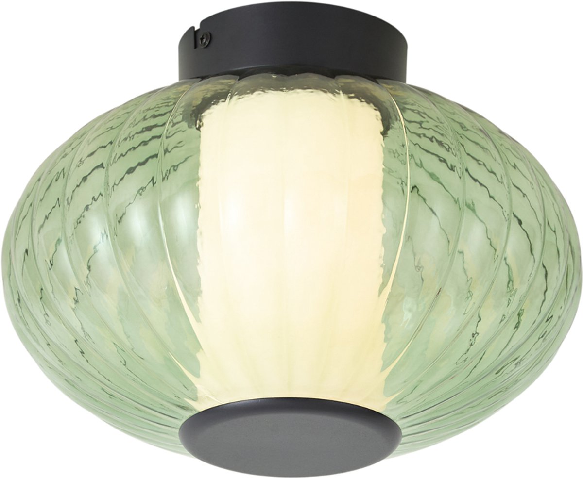 Qazqa led design plafondlamp - Margherite - zwart, dimbaar, 28cm, ideaal als hal, slaapkamer en woonkamer lamp
