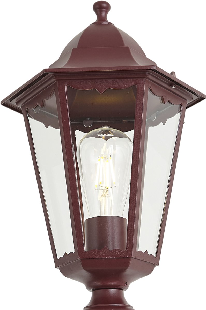 Qazqa moderne lantaarn voor in de tuin - Havana - rood, max. 15W, geschikt voor led, 213cm, IP44