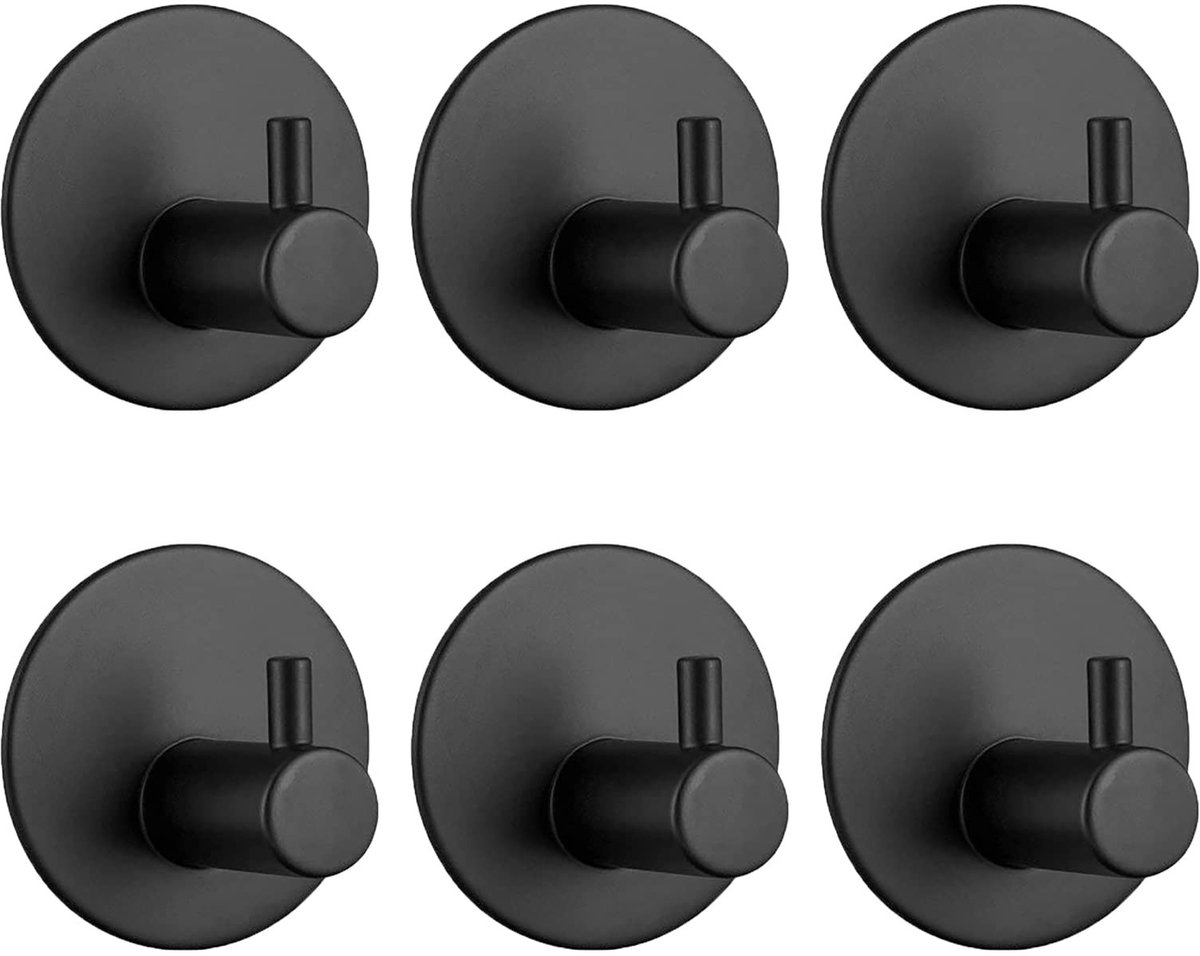 Solidchoice - Zelfklevende Wandhaken Set van 6 voor Badkamer en Keuken