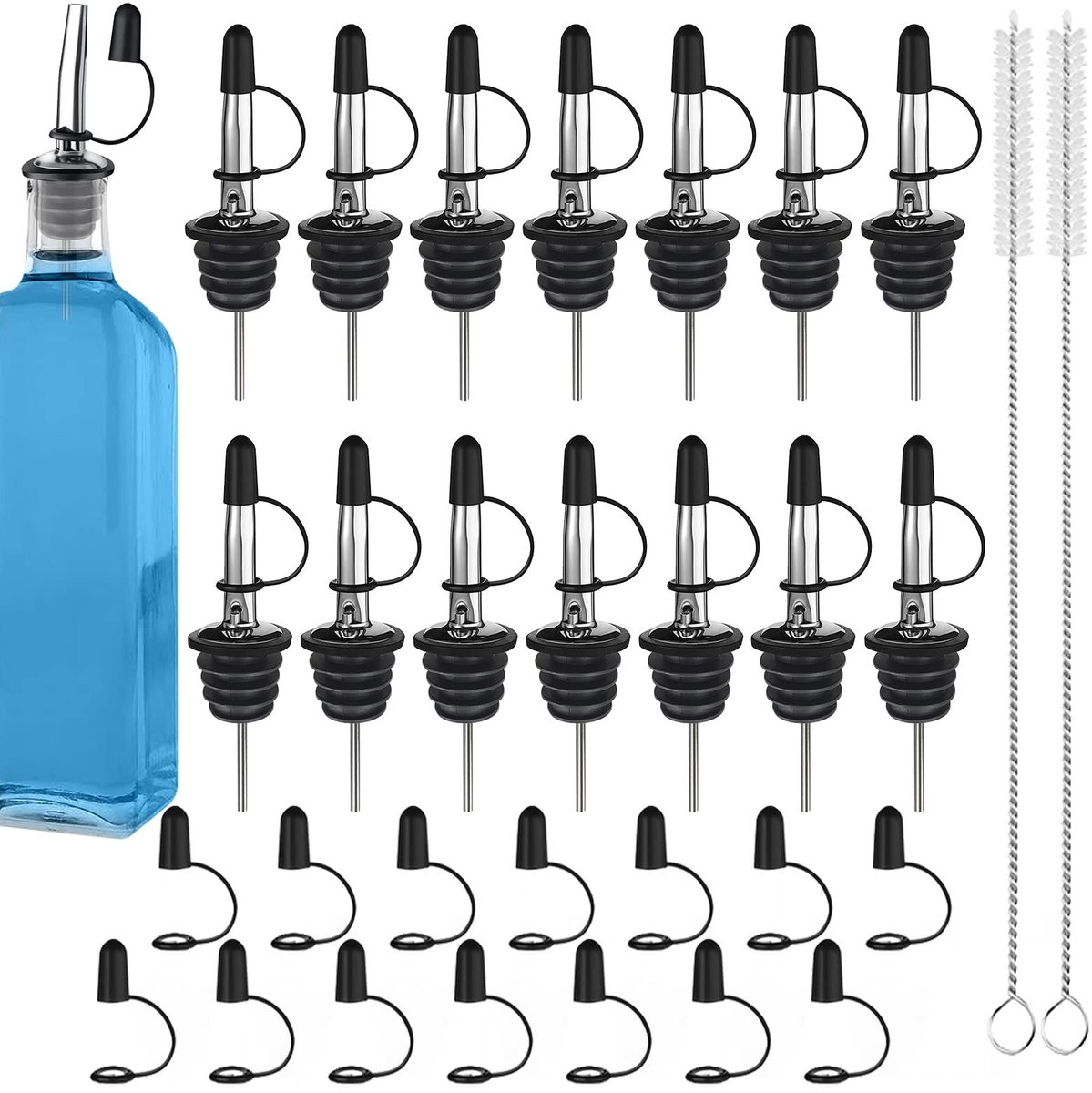 Solidchoice - Set van 14 Stalen Flessen Gieters met Deksel