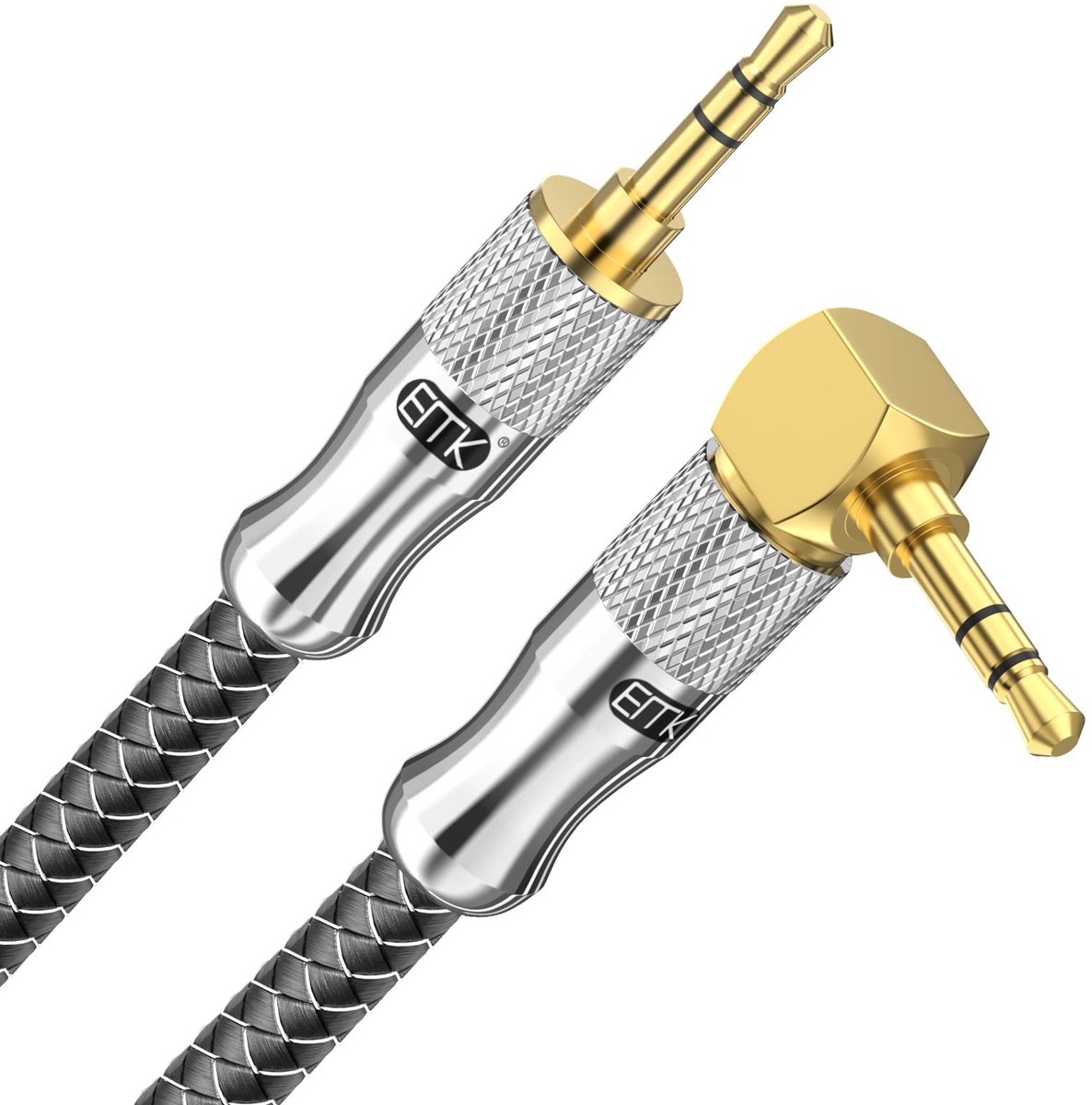 Solidchoice - 90° Aux Kabel 3.5mm Stereo Male naar Male