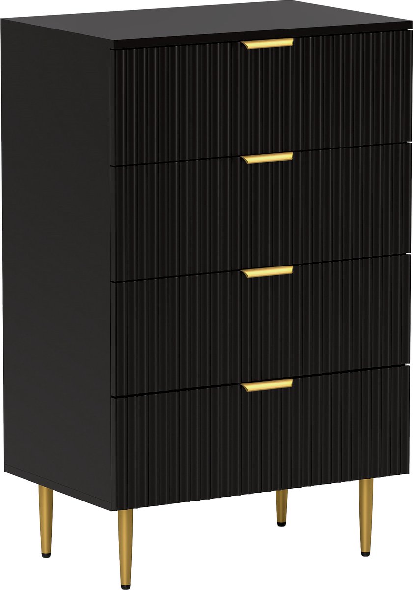 HOMCOM ladekast - MDF - 60x40x96cm - Zwart