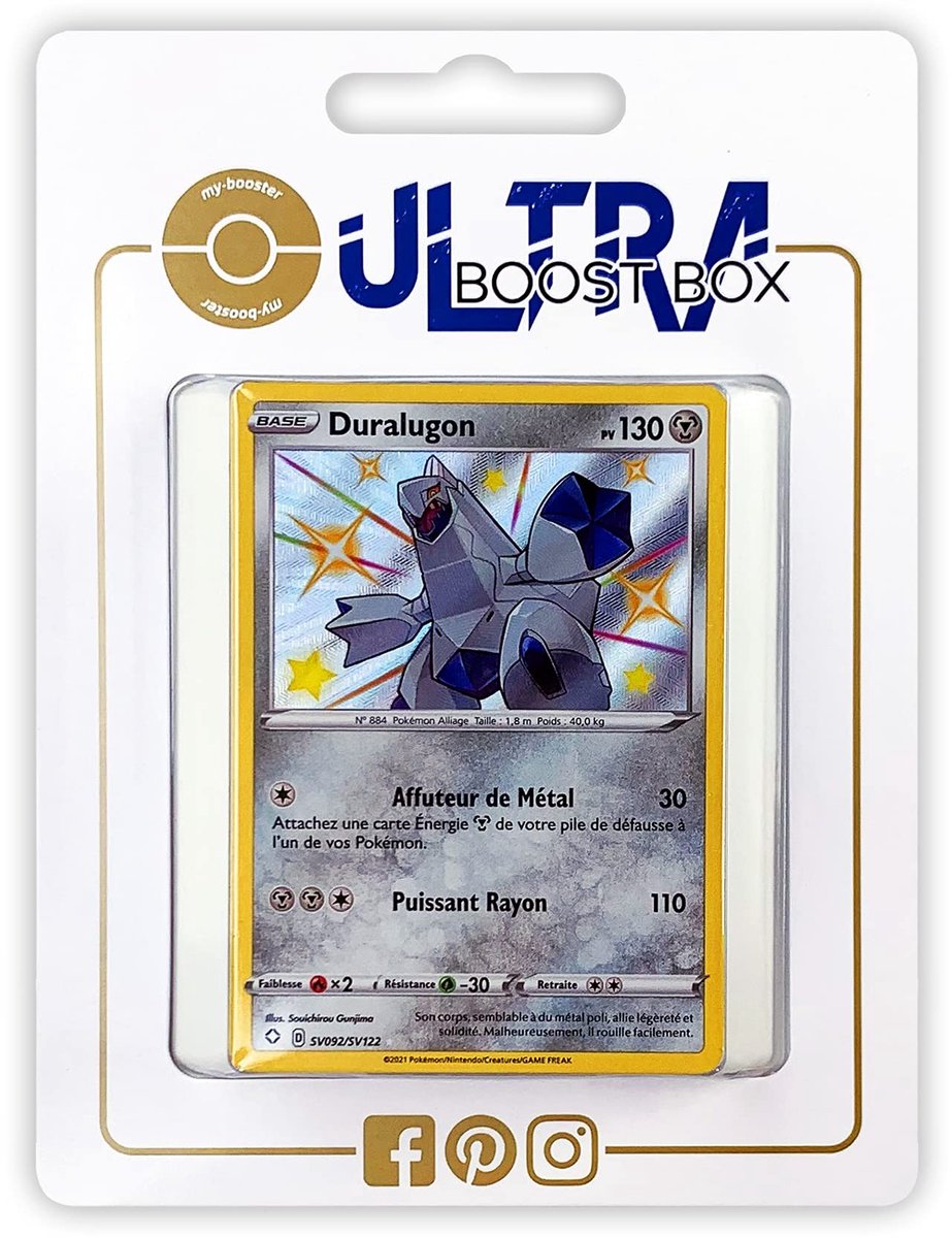 Solidchoice - Box met 10 Franse Pokémon Kaarten (Duralugon SV092 Shiny)
