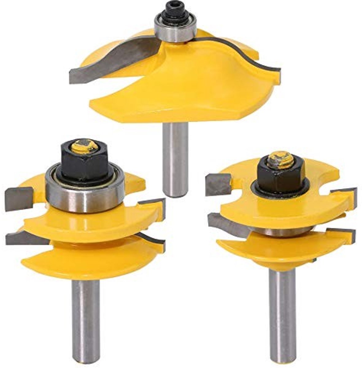Solidchoice - 3-Delige Ogee Router Set met 8 mm Shank