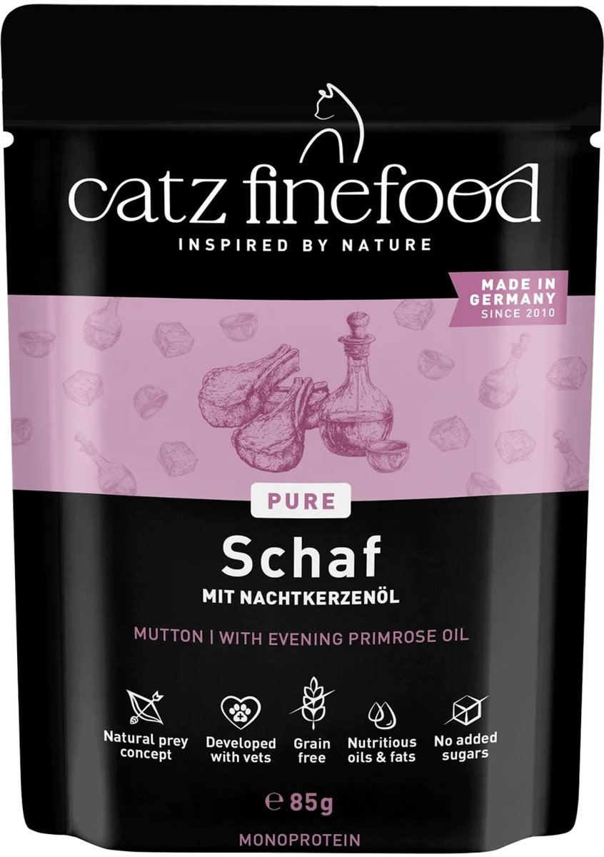 Solidchoice - Monoproteïne Natvoer voor Katten met Schaap, 70% Vleesinhoud