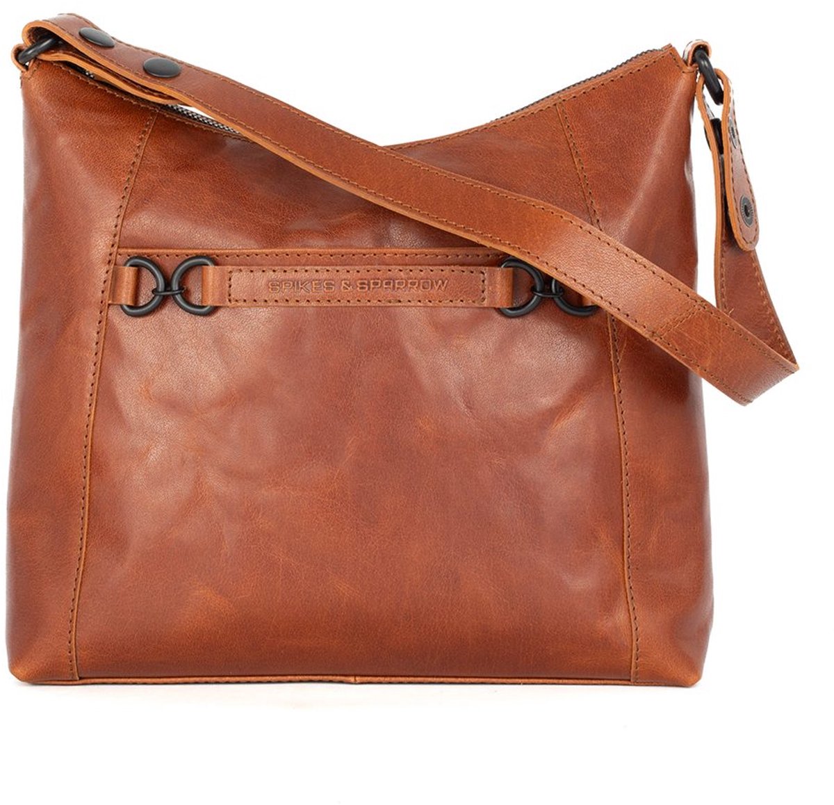 Leren Schoudertas - Delphie - Brandy Cognac