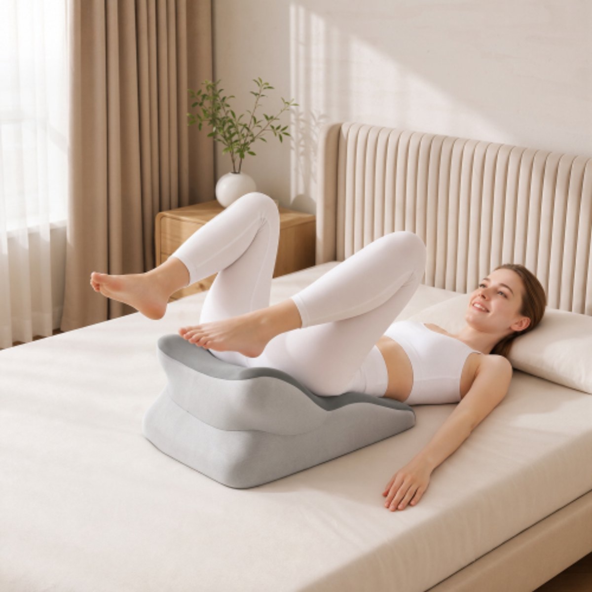 Sexkussen voor koppels – Liefdeskussen 27° Intiem kussen & Erotisch wigkussen traagschuim 27‑graden sexkussen voor intieme posities & seksstanden, liefdeskussen voor seks, wasbaar, koppelkussen, grijs
