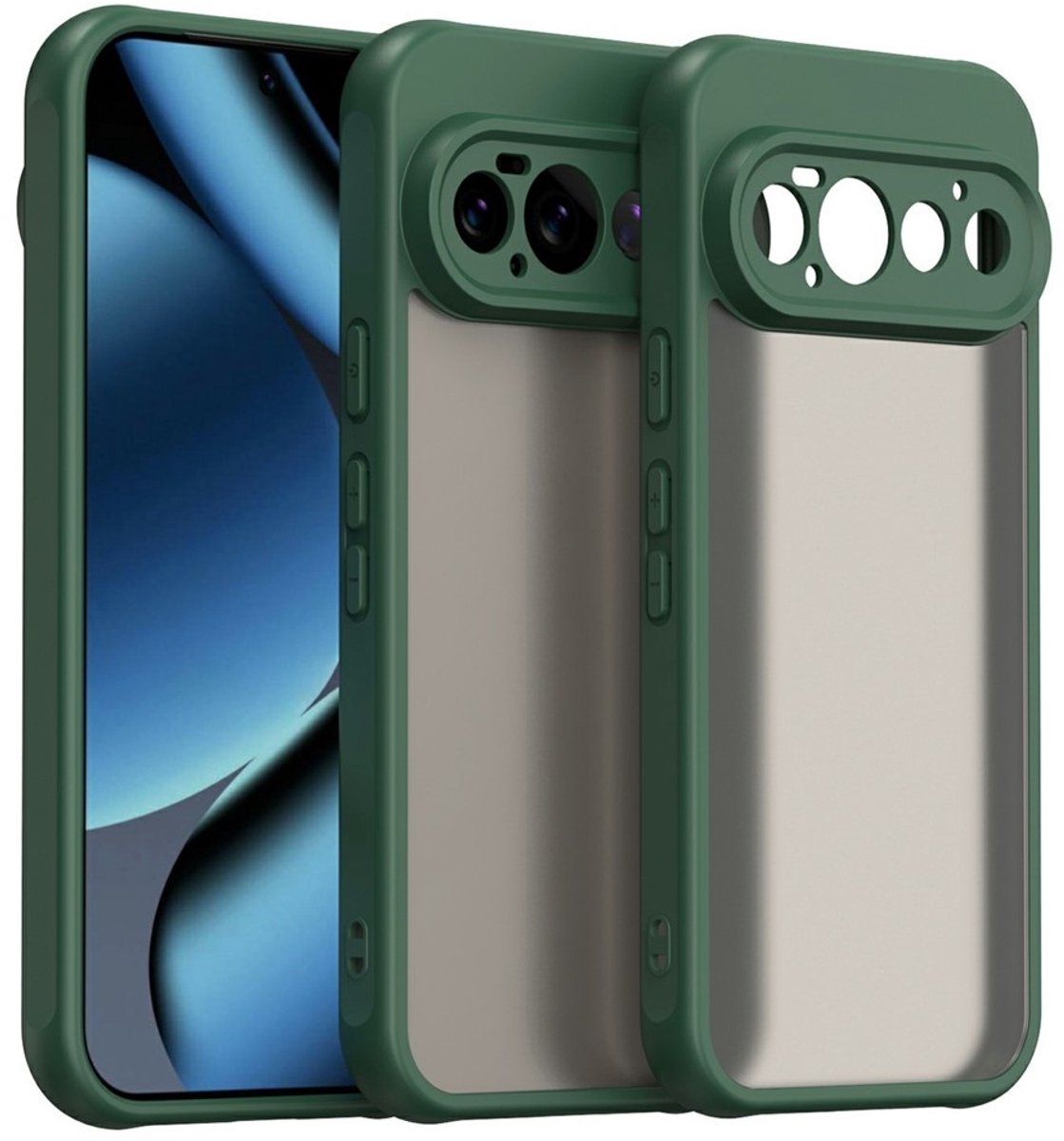 Coverup Hoesje - Geschikt voor Google Pixel 11 Pro Hoesje - Coverup Mat Transparante Back Cover met Camera Cover - Groen
