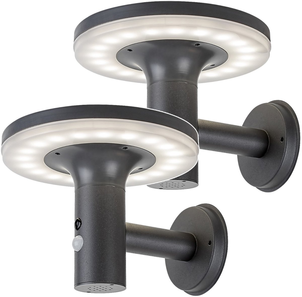 Rabalux - set van 2 stuks -wandlamp - Buitenlamp - LED lamp op zonne-energie - voor buiten - IP44, 10W